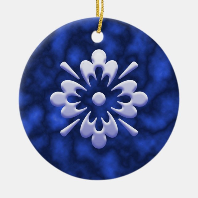 Abstract Flower Ceramic Tree Decoration (Front)