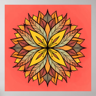 Abstract Flower Colourful Floral Poster