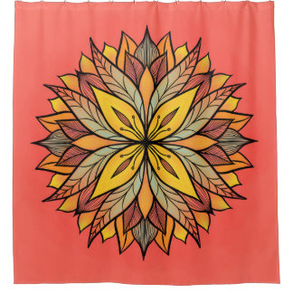 Abstract Flower Colourful Floral Shower Curtain