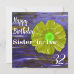 Abstract Flower Custom Sister-in-law Birthday Card<br><div class="desc">Abstract Green Flower Custom Sister in Law  Birthday Card... ... ... ... ... ... ... ... ... ... ... Click on 'Personalize this template - Details' to personalize by Name,  age and update Greeting if desired. Name came used for Mum,  Sister,  daughter etc</div>