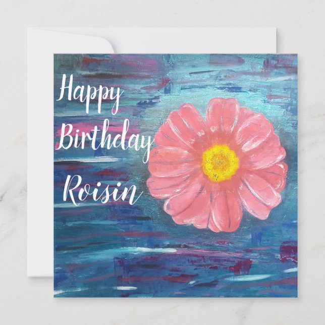 Abstract Flower Cute Personalised  Birthday Card (Front)