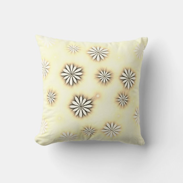abstract flower design  pillow in sepia (Front)