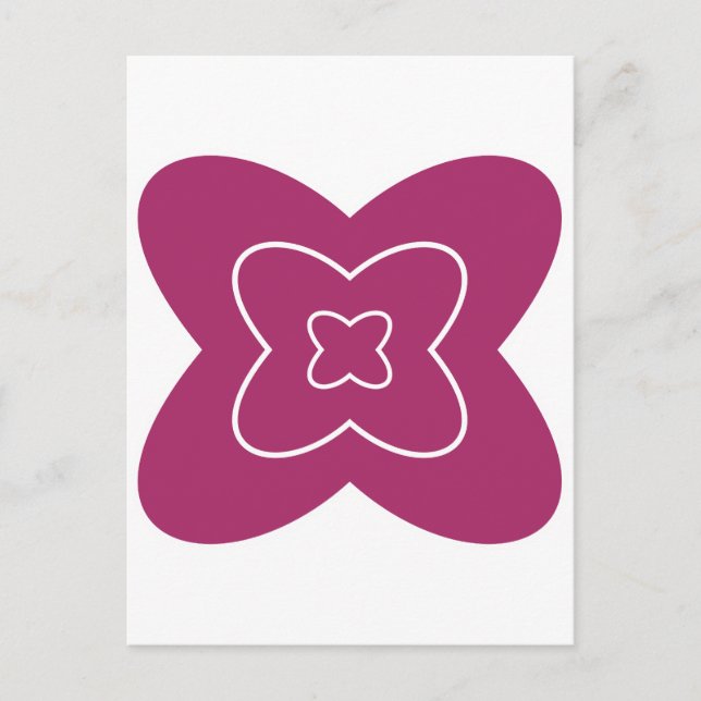 Abstract flower design with magenta petals postcard (Front)