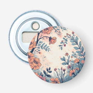 Abstract Flower Designed Button Bottle Opener