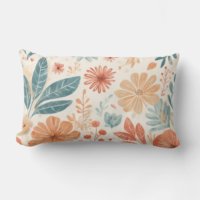 Abstract Flower Designed Lumbar Cushion (Front)