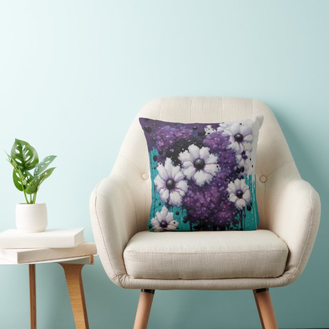 Abstract Flower Drips Cushion (Chair)