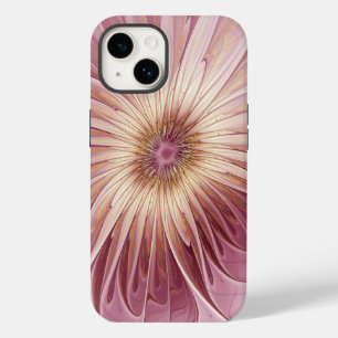 Abstract Flower Fractal Art & Shades of Burgundy Case-Mate iPhone 14 Case
