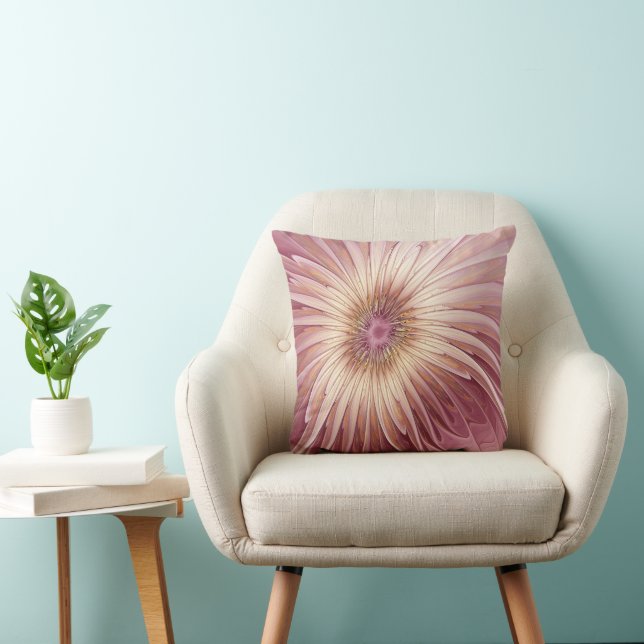 Abstract Flower Fractal Art & Shades of Burgundy Cushion (Chair)