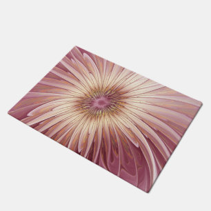 Abstract Flower Fractal Art & Shades of Burgundy Doormat