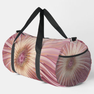 Abstract Flower Fractal Art & Shades of Burgundy Duffle Bag