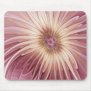 Abstract Flower Fractal Art & Shades of Burgundy Mouse Mat