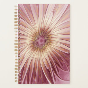 Abstract Flower Fractal Art & Shades of Burgundy Planner