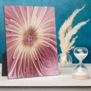 Abstract Flower Fractal Art & Shades of Burgundy Plaque