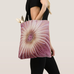 Abstract Flower Fractal Art & Shades of Burgundy Tote Bag