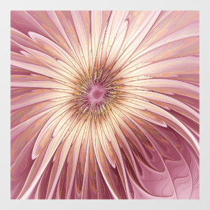 Abstract Flower Fractal Art & Shades of Burgundy Window Cling