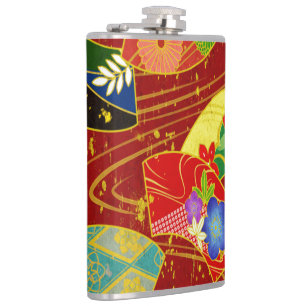 Abstract flower hip flask