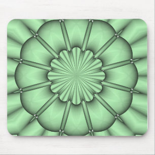 Abstract Flower in Pale Green Mouse Mat