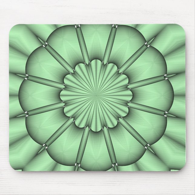 Abstract Flower in Pale Green Mouse Mat (Front)