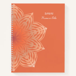 Abstract Flower in Peach Notebook