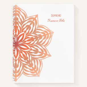 Abstract Flower in Peach Notebook