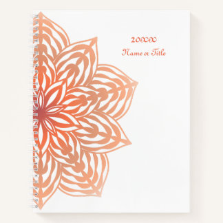 Abstract Flower in Peach Notebook