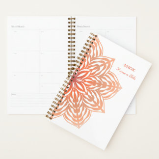 Abstract Flower in Peach Planner