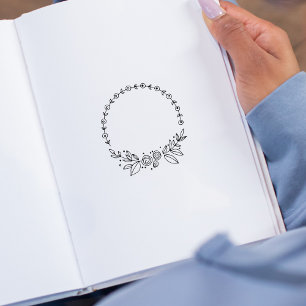 Abstract Flower, Journal Frame  Rubber Stamp