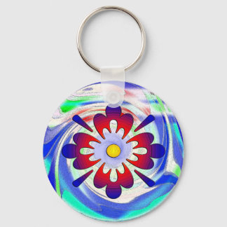 Abstract flower key ring