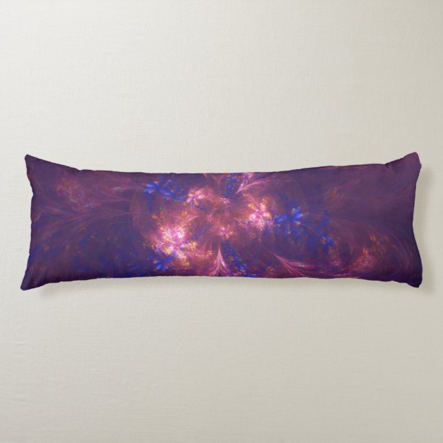 Abstract Flower Light Purple And Blue Patterns Mix Body Cushion (Front)