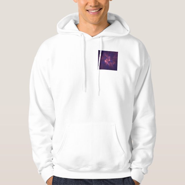 Abstract Flower Light Purple And Blue Patterns Mix Hoodie (Front)
