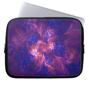 Abstract Flower Light Purple And Blue Patterns Mix Laptop Sleeve