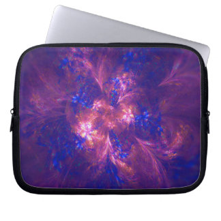 Abstract Flower Light Purple And Blue Patterns Mix Laptop Sleeve