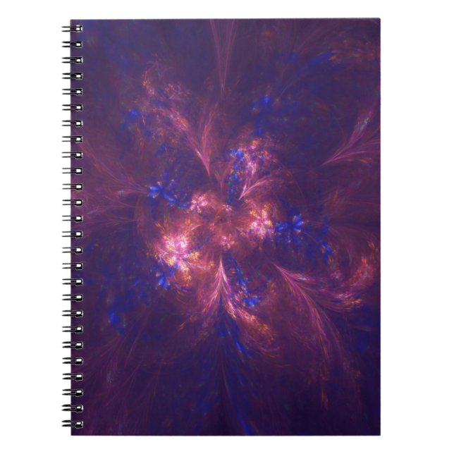 Abstract Flower Light Purple And Blue Patterns Mix Notebook (Front)