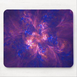 Abstract Flower Light Purple And Vivid Blue Mix Mouse Mat
