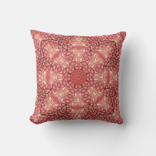Abstract flower mandala ethnic seamless pattern cushion