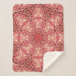Abstract flower mandala ethnic seamless pattern sherpa blanket