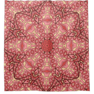 Abstract flower mandala ethnic seamless pattern shower curtain
