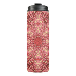 Abstract flower mandala ethnic seamless pattern thermal tumbler