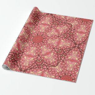 Abstract flower mandala ethnic seamless pattern wrapping paper