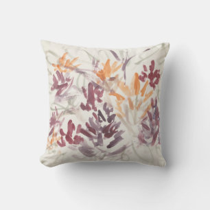 Abstract Flower Painting Purple Cushion