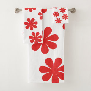 Abstract Flower Pattern  Bath Towel Set