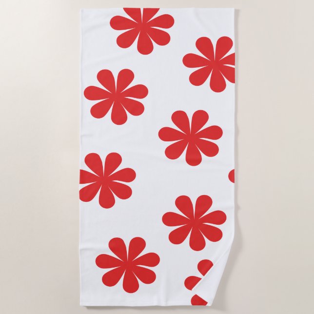 Abstract Flower Pattern  Beach Towel (Front)