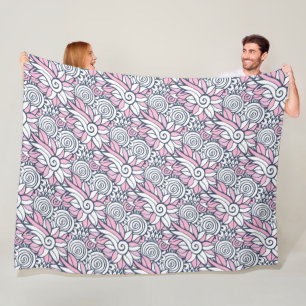 Abstract Flower pattern fleece blankets