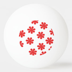 Abstract Flower Pattern Ping Pong Ball