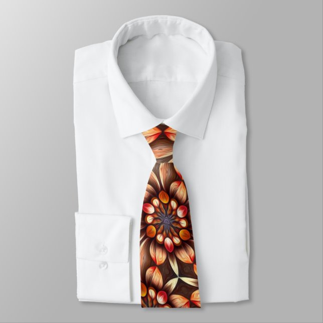 Abstract Flower Pattern Tie (Tied)
