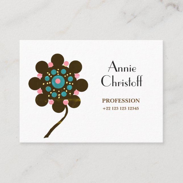 Abstract Flower Personalised  business card (Front)