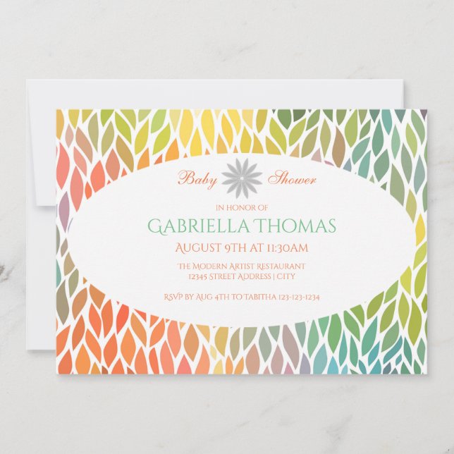 Abstract Flower Petals - Baby Shower Invitation (Front)