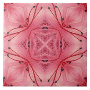 Abstract Flower Petals in Soft Coral Pink Tile