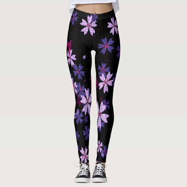 Abstract Flower Petals Leggings (Front)
