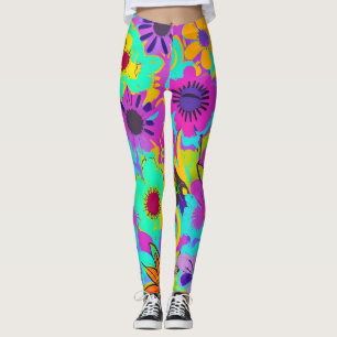 Abstract flower power leggings